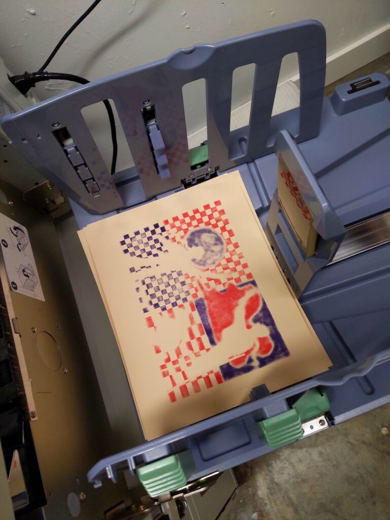 2 color prints in tray